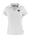 Michigan Wolverines Alumni Cutter & Buck Daybreak Eco Recycled Womens V-neck Polo White Mannequin Thumbnail Image