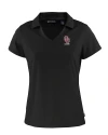 Oklahoma Sooners Alumni (Patterns BL&EG) Cutter & Buck Daybreak Eco Recycled Womens V-neck Polo Black Mannequin Thumbnail Image