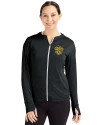 Missouri Tigers College Vault Cutter & Buck Daybreak Eco Recycled Womens Full Zip Hoodie Black Front Thumbnail Image