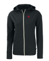 Nebraska Cornhuskers College Vault Cutter & Buck Daybreak Eco Recycled Womens Full Zip Hoodie Black Mannequin Thumbnail Image