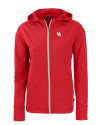 Nebraska Cornhuskers College Vault Cutter & Buck Daybreak Eco Recycled Womens Full Zip Hoodie Red Mannequin Thumbnail Image