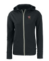Louisville Cardinals College Vault Cutter & Buck Daybreak Eco Recycled Womens Full Zip Hoodie Black Mannequin Thumbnail Image