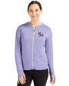 Clemson Tigers College Vault Cutter & Buck Daybreak Eco Recycled Womens Full Zip Hoodie Hyacinth Front Thumbnail Image