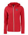 New England Patriots NFL Helmet Cutter & Buck Daybreak Eco Recycled Womens Full Zip Hoodie Red Mannequin Thumbnail Image