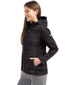Grambling Tigers College Vault Cutter & Buck Evoke Hybrid Softshell Recycled Full Zip Womens Hooded Jacket Black Side Thumbnail Image