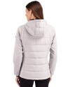 Grambling Tigers College Vault Cutter & Buck Evoke Hybrid Softshell Recycled Full Zip Womens Hooded Jacket CONCRETE Back Thumbnail Image