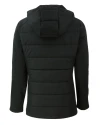 Nebraska Cornhuskers College Vault Cutter & Buck Evoke Hybrid Softshell Recycled Full Zip Womens Hooded Jacket Black Mannequin Back Thumbnail Image