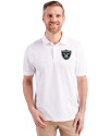 Las Vegas Raiders Cutter & Buck Advantage Eco Tri-Blend Pique Mens Big and Tall Polo White Front Thumbnail Image