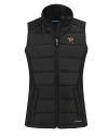 Louisville Cardinals College Vault Cutter & Buck Evoke Hybrid Softshell Recycled Womens Full Zip Vest Black Mannequin Thumbnail Image