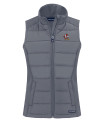 Louisville Cardinals College Vault Cutter & Buck Evoke Hybrid Softshell Recycled Womens Full Zip Vest Elemental Grey Mannequin Thumbnail Image
