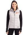 Idaho State Bengals College Vault Cutter & Buck Evoke Hybrid Softshell Recycled Womens Full Zip Vest CONCRETE Front Thumbnail Image