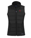 Nebraska Cornhuskers College Vault Cutter & Buck Evoke Hybrid Softshell Recycled Womens Full Zip Vest Black Mannequin Thumbnail Image