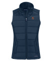 Texas Longhorns Alumni Cutter & Buck Evoke Hybrid Softshell Recycled Womens Full Zip Vest Navy Blue Mannequin Thumbnail Image