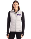 LSU Tigers Alumni Cutter & Buck Evoke Hybrid Softshell Recycled Womens Full Zip Vest CONCRETE Front Thumbnail Image