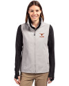 Texas Longhorns Alumni Cutter & Buck Charter Eco Recycled Full-Zip Womens Vest Polished Medium Gray Front Thumbnail Image