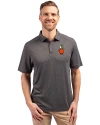UCF Knights College Vault Cutter & Buck Forge Eco Stretch Recycled Mens Polo Dark Black Heather Front Thumbnail Image