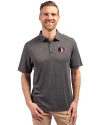 Florida State Seminoles College Vault Cutter & Buck Forge Eco Stretch Recycled Mens Polo Dark Black Heather Front Thumbnail Image