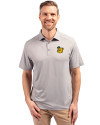 View image 13: Baylor Sailor Bear College Vault Cutter & Buck Forge Recycled Four-Way Stretch Mens Polo Polished Medium Gray Front