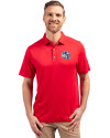 Buffalo Bills NFL Helmet Cutter & Buck Forge Eco Stretch Recycled Mens Polo Red Front Thumbnail Image