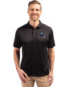 New York Giants NFL Helmet Cutter & Buck Forge Eco Stretch Recycled Mens Polo Black Front Thumbnail Image
