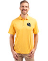 Pittsburgh Steelers NFL Helmet Cutter & Buck Forge Eco Stretch Recycled Mens Polo College Gold Heather Front Thumbnail Image