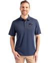 Atlanta Falcons Americana Cutter & Buck Forge Eco Stretch Recycled Mens Polo Dark Navy Blue Heather Front Thumbnail Image