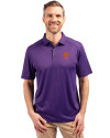 Clemson Tigers Alumni Cutter & Buck Forge Eco Stretch Recycled Mens Polo Dark College Purple Heather Front Thumbnail Image