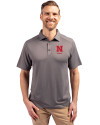 Nebraska Cornhuskers Alumni Cutter & Buck Forge Eco Stretch Recycled Mens Polo Elemental Grey Front Thumbnail Image