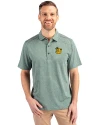 Baylor Sailor Bear College Vault Cutter & Buck Forge Eco Heather Stripe Stretch Recycled Mens Polo Hunter Heather Front Thumbnail Image