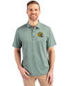 Green Bay Packers NFL Helmet Cutter & Buck Forge Eco Heather Stripe Stretch Recycled Mens Polo Hunter Heather Front Thumbnail Image