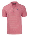 Carolina Panthers Americana Cutter & Buck Forge Eco Heather Stripe Stretch Recycled Mens Polo Cardinal Red Heather Mannequin Thumbnail Image