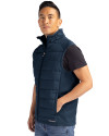New York Giants Americana Cutter & Buck Evoke Hybrid Softshell Recycled Mens Full Zip Vest Navy Blue Side Thumbnail Image