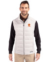 Clemson Tigers Alumni Cutter & Buck Evoke Hybrid Softshell Recycled Mens Full Zip Vest CONCRETE Front Thumbnail Image