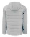 Louisville Cardinals College Vault Cutter & Buck Evoke Hybrid Softshell Recycled Full Zip Mens Hooded Jacket CONCRETE Mannequin Back Thumbnail Image