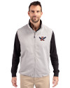 Auburn Tigers College Vault Cutter & Buck Charter Eco Recycled Mens Full-Zip Vest Polished Medium Gray Front Thumbnail Image