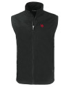 Nebraska Cornhuskers College Vault Cutter & Buck Charter Eco Recycled Mens Full-Zip Vest Black Mannequin Thumbnail Image