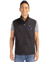 New York Giants NFL Helmet Cutter & Buck Charter Eco Recycled Mens Full-Zip Vest Black Front Thumbnail Image