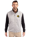 Green Bay Packers NFL Helmet Cutter & Buck Charter Eco Recycled Mens Full-Zip Vest Polished Medium Gray Front Thumbnail Image