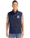Green Bay Packers Americana Cutter & Buck Charter Eco Recycled Mens Full-Zip Vest Navy Blue Front Thumbnail Image