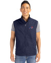 Buffalo Bills Americana Cutter & Buck Charter Eco Recycled Mens Full-Zip Vest Navy Blue Front Thumbnail Image