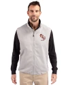 Florida State Seminoles Alumni Cutter & Buck Charter Eco Recycled Mens Full-Zip Vest Polished Medium Gray Front Thumbnail Image