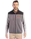 Idaho State Bengals College Vault Cutter & Buck Cascade Eco Fleece Mens Vest Elemental Grey/Black Front Thumbnail Image