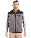 New York Giants NFL Helmet Cutter & Buck Cascade Eco Fleece Mens Vest Elemental Grey/Black Front Thumbnail Image