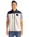 Chicago Bears NFL Helmet Cutter & Buck Cascade Eco Fleece Mens Vest Shell/Navy Blue Front Thumbnail Image