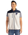 Atlanta Falcons Americana Cutter & Buck Cascade Eco Fleece Mens Vest Shell/Navy Blue Front Thumbnail Image