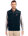 Detroit Lions Americana Cutter & Buck Cascade Epic Comfort Recycled Sherpa Fleece Mens Full Zip Vest Navy Blue Front Thumbnail Image