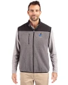 Kansas Jayhawks Alumni Cutter & Buck Cascade Eco Fleece Mens Vest Elemental Grey/Black Front Thumbnail Image