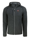 Louisville Cardinals College Vault Cutter & Buck Mainsail Full Zip Hooded Mens Jacket Charcoal Heather Mannequin Thumbnail Image