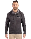 Baltimore Ravens NFL Helmet Cutter & Buck Mainsail Full Zip Hooded Mens Jacket Charcoal Heather Front Thumbnail Image