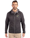 New Orleans Saints NFL Helmet Cutter & Buck Mainsail Full Zip Hooded Mens Jacket Charcoal Heather Front Thumbnail Image